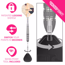 TARGET Darts Raymond Van Barneveld RVB 25 Year Edition 23G 95% Tungsten Swiss Point Steel Tip Darts Set