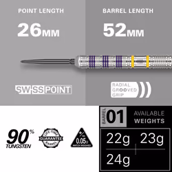 Darts Luke Littler Loadout 90% Tungsten Steel Tip Darts Set â 23G Steel Tip Dart, The Nuke Player Edition Dart Set, Swiss Point Darts, SP Tool