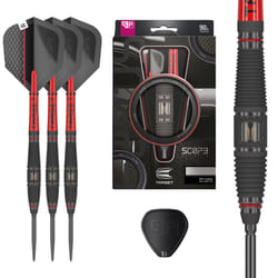 Darts Scope Steel Tip Swiss Point Darts, 90% Tungsten Dart Set, Barrel 03-25G | Steel Tip Dart Sets, Red & Black Darts, Professional Dart Set with