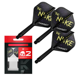 Darts Luke Littler K Flex Flights and Shaft System, No.2 Intermediate (26mm) Pack of 3 All In One Kflex Flights, Player Edition Darts Accessories |