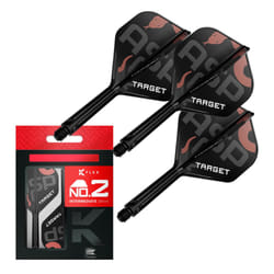 Darts Nathan Aspinall K Flex Flights and Shaft System, No.2 (Intermediate, 26mm) | Pack of 3 Kflex All In One Flights, Player Edition Darts