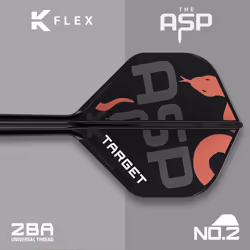 Darts Nathan Aspinall K Flex Flights and Shaft System, No.2 (Intermediate, 26mm) | Pack of 3 Kflex All In One Flights, Player Edition Darts