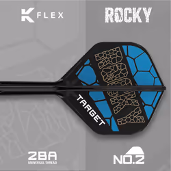 Darts Josh Rock K Flex Flights and Shaft System, No.2 | Pack of 3 Kflex All In One Flights, Player Edition Darts Accessories | K-Flex Dart Stem