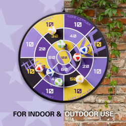 Darts Luke Littler Sticky Ball Fabric Dartboard Set for Kids | Player Edition âThe Nuke' Hook & Loop Balls Dart Board Game Set with 8 Sticky Balls