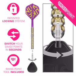Darts Luke Littler Gen 1 Prodigy Steel Tip Swiss Point Darts, 90% Tungsten Darts, 23G | Generation 1 Gold Steel Tip Darts, G1 Player Edition Swiss