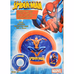 3 Pc Spider-Man Pool Set Inflatable Swimming Tool Toy Gift For Kids