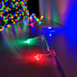 200 20M LED Premier Indoor / Outdoor Christmas Lights Multi-Coloured Clear Wire