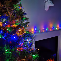 200 20M LED Premier Indoor / Outdoor Christmas Lights Multi-Coloured Clear Wire