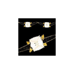 Christmas Foil Ceiling Decoration 20cm 4 Section Full Garland - Gold ivory Ceiling Decorations Christmas Premier