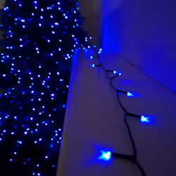 200 Battery Operated Multi Function Outdoor LED Timer Lights in Blue