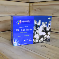 11.9m 120 LED Premier Christmas Lights - Multi Action C6 Bulb in Warm White
