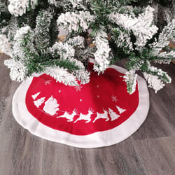 Premier Traditional 90cm Tree Skirt - Santa Sleigh Design