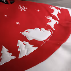 Premier Traditional 90cm Tree Skirt - Santa Sleigh Design