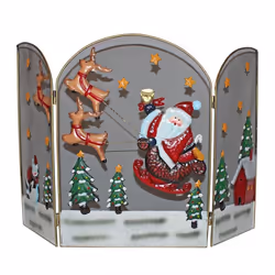 Christmas Room Decoration - 49cm Decorative Fireguard - Santa