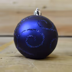 60mm Midnight Blue Christmas Baubles | 24 Assorted | Shatterproof Tree Decorations - Additional view 6