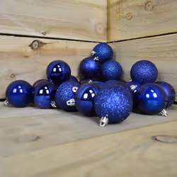 60mm Midnight Blue Christmas Baubles | 24 Assorted | Shatterproof Tree Decorations - Additional view 7