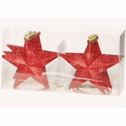 Accents - Baubles - 10cm Star - Red (Pack of 6)