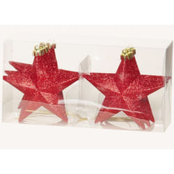 Accents - Baubles - 10cm Star - Red (Pack of 6)