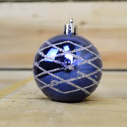 60mm Midnight Blue Christmas Baubles | 9 Assorted | Shatterproof Tree Decorations - Additional view 10