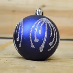 60mm Midnight Blue Christmas Baubles | 9 Assorted | Shatterproof Tree Decorations