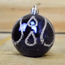 60mm Midnight Blue Christmas Baubles | 9 Assorted | Shatterproof Tree Decorations - Additional view 4