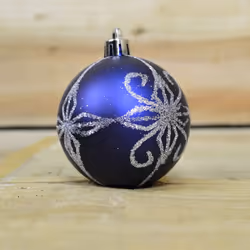 60mm Midnight Blue Christmas Baubles | 9 Assorted | Shatterproof Tree Decorations - Additional view 5