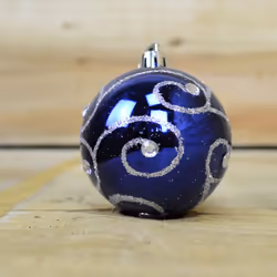 60mm Midnight Blue Christmas Baubles | 9 Assorted | Shatterproof Tree Decorations - Additional view 7