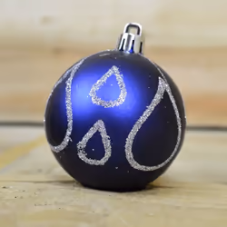 60mm Midnight Blue Christmas Baubles | 9 Assorted | Shatterproof Tree Decorations - Additional view 9