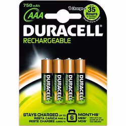 Duracell AAA 750mAH rechargeable batteries. Not only will you get hundreds of uses out of each Rechargeable battery. but they ...