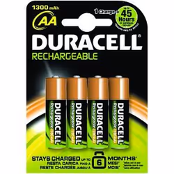 Duracell AA 1300mAH rechargeable batteries. Not only will you get hundreds of uses out of each Rechargeable battery. but they ...