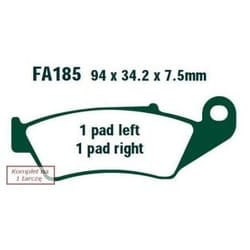EBC Brakes FA185R Brake pad set