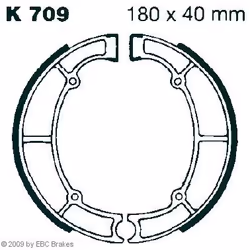 Brake Shoes; EBC Brakes; Rear 180 40; 41048-1059, 41048-1070, 410481059, 410481070, 42019-012