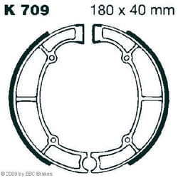 EBC Brakes K709 Brake Shoes Rear 180 40
