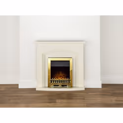 Adam Truro Fireplace Suite in Cream with Blenheim Electric Fire in Brass, 41 Inch