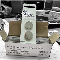 Boots Lithium 3V CR2032 Watch Battery DL2032 Coin - Box of 20 Batteries