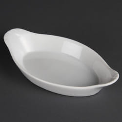 Olympia Whiteware Oval Eared Dishes 204mm (Pack of 6) - [W441]
