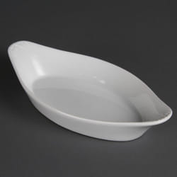 Olympia Whiteware Oval Eared Dishes 262mm (Pack of 6) - [W440]