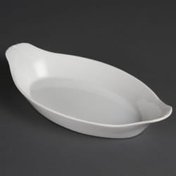 Olympia Whiteware Oval Eared Dishes 289mm (Pack of 6) - [W411]