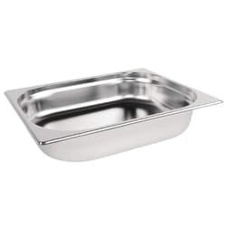 Vogue K927 Stainless Steel 1/2 Gastronorm Pan 4Ltr/65mm Deep Food Container, Silver