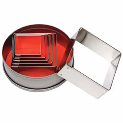 Vogue Square Plain Pastry Cutter Set (Pack of 6) - [E017]