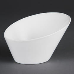 Olympia Whiteware Oval Sloping Bowls 154(L)x133(W)mm (Pack of 4) - [CB079]