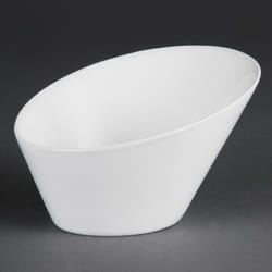 Olympia Whiteware Oval Sloping Bowls  180(W)x200(L)mm (Pack of 3) - [CB080]