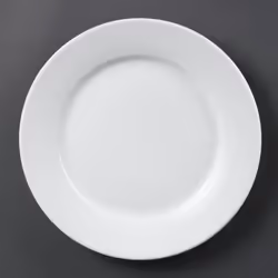 Olympia Whiteware Wide Rimmed Plates 250mm (Pack of 12) - [CB481]