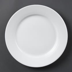 Olympia Whiteware Wide Rimmed Plates 250mm (Pack of 12) - [CB481]