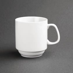 Olympia Whiteware Stacking Mugs 284ml 10oz (Pack of 12) - [CB461]