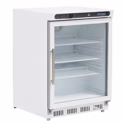 Polar Refrigeration CD086, Merchandiser refrigerator, Undercounter, White, Steel, 150 L, 32 °C
