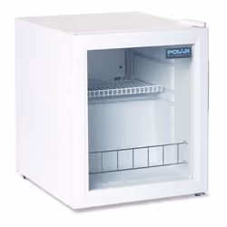 Polar Refrigeration DM071, Merchandiser refrigerator, Countertop, White, Polystyrene (PS), Steel, 46 L, 32 °C