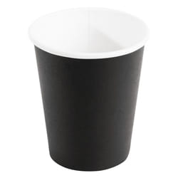 Fiesta Disposable Coffee Cups Single Wall Black 225ml / 8oz (Pack of 50) - [GF041]