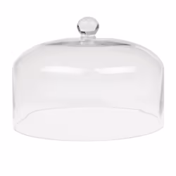 Glass Cake Stand Dome Lid, 285(Ã) x 200(H)mm, High Clarity Clear Glass, Protects Homemade Cakes Afternoon Tea Scones, Fits B ...