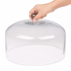 Glass Cake Stand Dome Lid, 285(Ã) x 200(H)mm, High Clarity Clear Glass, Protects Homemade Cakes Afternoon Tea Scones, Fits Base CS013 (sold